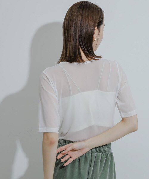 SENSE OF PLACE by URBAN RESEARCH（センスオブプレイスバイアーバンリサーチ）の「コードシシュウカットトップ（Tシャツ/カットソー・レディース・CHARCOAL/IVORY/BROWN・one）」の6枚目の写真