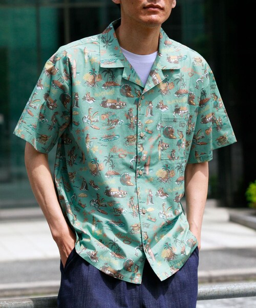 URBAN RESEARCH Sonny Label（アーバンリサーチサニーレーベル）の「HIROCKSHOWコラボアロハシャツ（シャツ/ブラウス・メンズ・オフ/ミント/ネイビー・M/L）」の18枚目の写真
