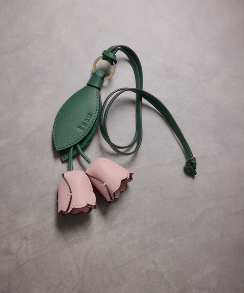 ROPE'（ロペ）の「【teau・牛革】panier tulip ring charm（キー/バッグチャーム・ネックレス）（チャーム・レディース・ブラック/グレー/キャメル/ピンク/イエロー・F）」の10枚目の写真