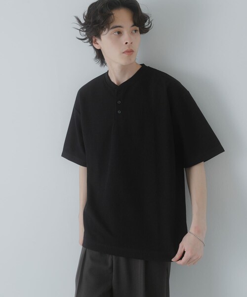 SENSE OF PLACE by URBAN RESEARCH（センスオブプレイスバイアーバンリサーチ）の「ヘンリーネックカノコプルオーバー（Tシャツ/カットソー・メンズ・IVORY/BLACK/GRAY・M/L）」の16枚目の写真