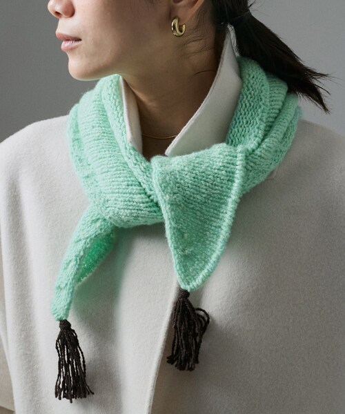 ADAM ET ROPE'(アダムエロペ)の「【chisaki(チサキ)】Hope stole(ストール/ショール・レディース・オフホワイト/ライトグリーン・F)」の10枚目の写真