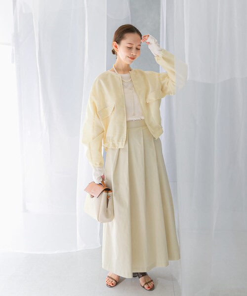 URBAN RESEARCH ROSSO（アーバンリサーチロッソ）の「オーガンジーシアーブルゾン（ブルゾン・レディース・CHARCOAL/CREAM・FREE）」の8枚目の写真