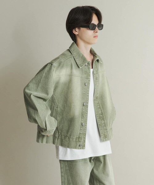 SENSE OF PLACE by URBAN RESEARCH（センスオブプレイスバイアーバンリサーチ）の「ツイストデニムブルゾン（デニムジャケット・メンズ・GREEN/L.INDIGO・M/L）」の3枚目の写真