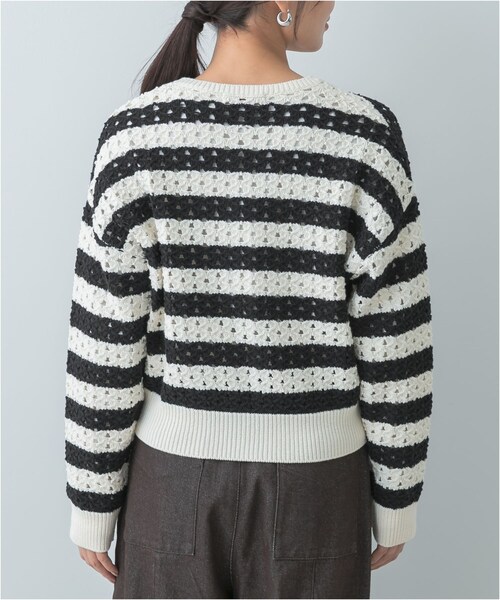 URBAN RESEARCH ROSSO（アーバンリサーチロッソ）の「F by ROSSO　柄編みZIPカーディガン（カーディガン/ボレロ・レディース・OFF×BLK/RED/NAVY・FREE）」の20枚目の写真