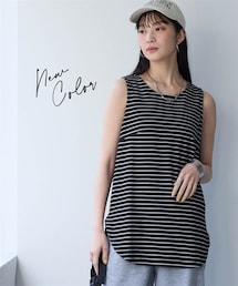 nissen | 綿１００％フライス素材フィッシュテールタンクトップ（UVカット）＜大きいサイズ有＞(キャミソール)