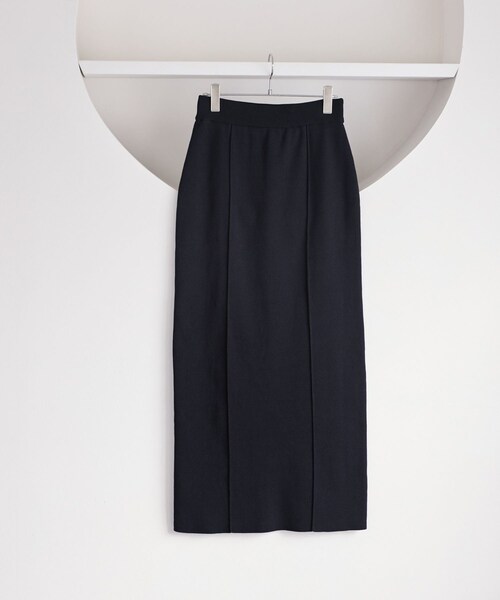 VIS（ビス）の「ピンタックデザインニットスカート（スカート・レディース・オフホワイト/ネイビー・F）」の3枚目の写真