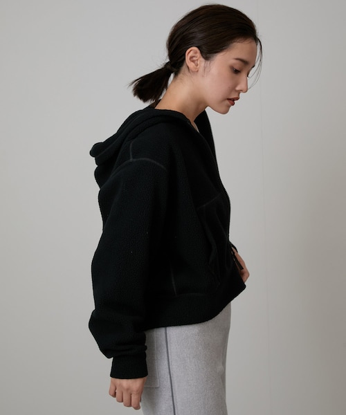 NERGY(ナージー)の「DANTON #DT-C0363 POL_ZIP PARKA(パーカー・レディース・ブラック/キナリ・M)」の16枚目の写真