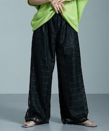 Soiunique | 総チェック柄メッシュワイドパンツ ［Soiunique］(その他パンツ)