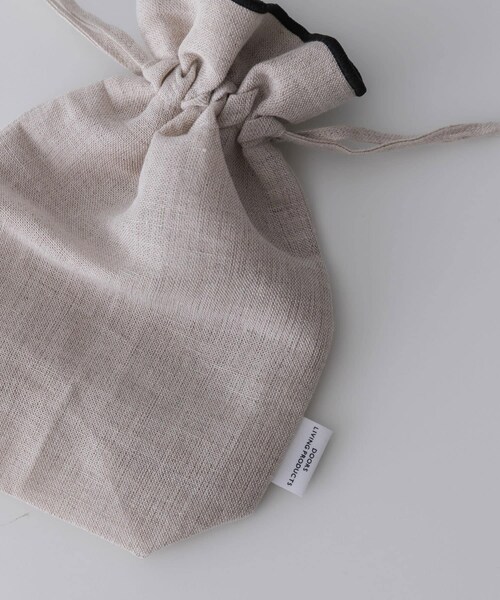 URBAN RESEARCH DOORS(アーバンリサーチドアーズ)の「DOORS LIVING PRODUCTS コットンリネンライン巾着S(その他雑貨・メンズ・ブラック・S)」の3枚目の写真