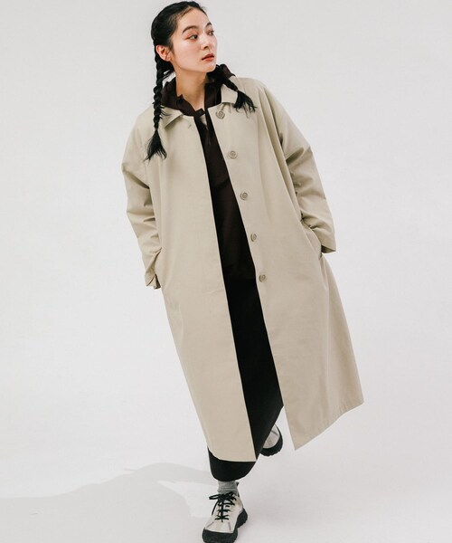 EKAL(エカル)の「T/Cツイルステンカラーコート(ステンカラーコート・レディース・アイボリー/カーキ/ベージュ・One)」の20枚目の写真