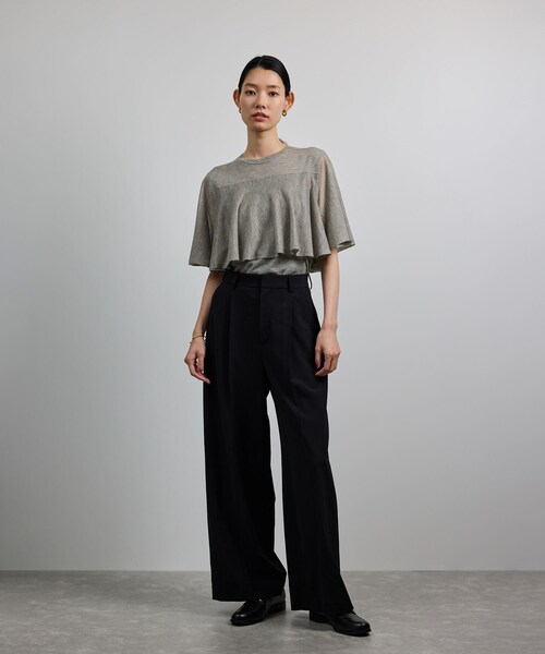 ROPE'（ロペ）の「ワンタックストレートワイドパンツ【REGGIANI（レッジアーニ）】（その他パンツ・レディース・ブラック/ベージュ・36/38/40）」の13枚目の写真