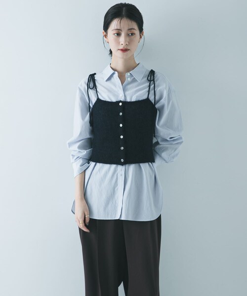 URBAN RESEARCH（アーバンリサーチ）の「シアーモヘヤキャミソール（ニット/セーター・レディース・L.GRAY/YELLOW/NAVY・Free）」の20枚目の写真