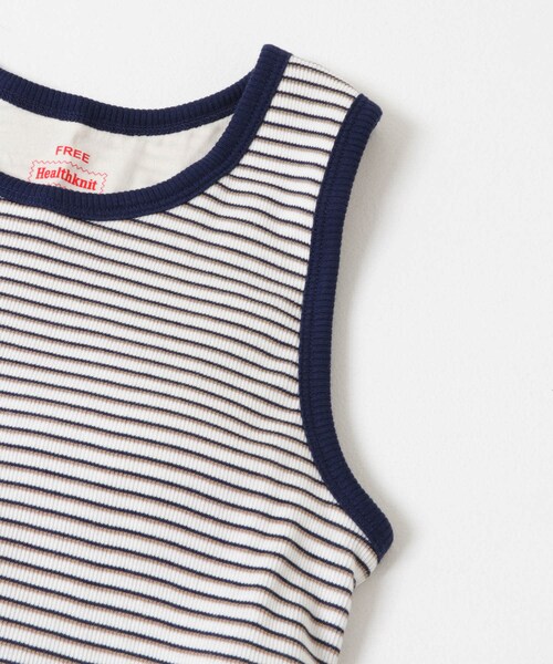 SENSE OF PLACE by URBAN RESEARCH（センスオブプレイスバイアーバンリサーチ）の「『別注』Healthknit×SENSE OF PLACE ボーダータンクトップ（タンクトップ・レディース・OF×NV×BE/SAX×BRN/LIME×BEG・One）」の12枚目の写真