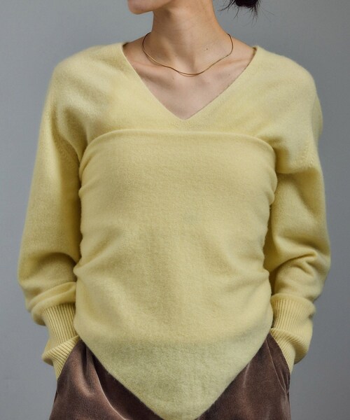 ADAM ET ROPE'（アダムエロペ）の「カシミヤストール［セットアップ対応］（ストール/ショール・レディース・チャコール/ベージュ系/イエロー系・F）」の3枚目の写真