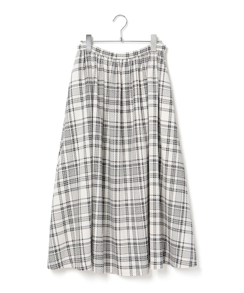 ROPE'（ロペ）の「ギマチェックギャザーフレアスカート（スカート・レディース・ブラック・36/38）」の3枚目の写真