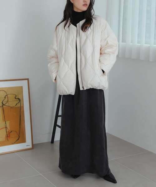 URBAN RESEARCH（アーバンリサーチ）の「コクーンキルティングダウン（その他アウター・レディース・OFF WHITE/BROWN/BLACK・S/Free）」の14枚目の写真