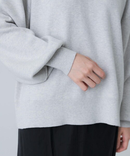 かぐれ（カグレ）の「『ユニセックス』コットンカシミヤスムースニットプルオーバー（ニット/セーター・レディース・GRAY/OATMEAL・1/2）」の11枚目の写真