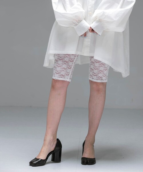 URBAN RESEARCH（アーバンリサーチ）の「ambiguous　Lace Half Leggings（レギンス/スパッツ・レディース・BLACK/WHITE・FREE）」の6枚目の写真