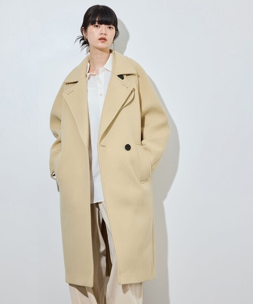 ADAM ET ROPE'(アダムエロペ)の「【定番】ウールボンディングラグランロングコート(ステンカラーコート・レディース・ブラック/ダークブラウン/ブラウン/キャメル/ベージュ・36/38)」の9枚目の写真