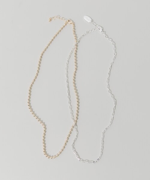 SMELLY（スメリー）の「コンビカラーチェーン2セットネックレス（ネックレス・レディース・GD/SV・-）」の3枚目の写真