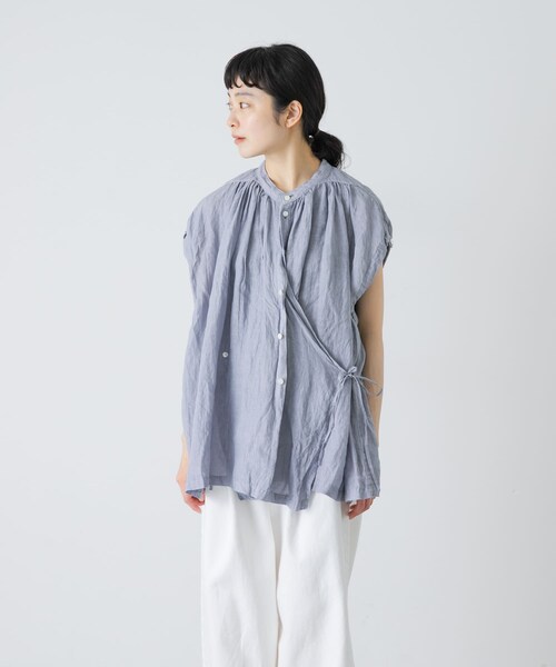 かぐれ（カグレ）の「Vlas Blomme　2WAYケープブラウス（シャツ/ブラウス・レディース・L BEIGE/BLUE GRAY・Free）」の10枚目の写真