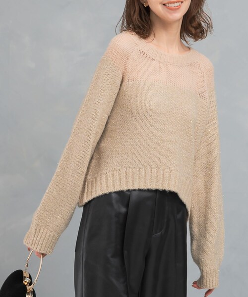 URBAN RESEARCH ROSSO（アーバンリサーチロッソ）の「『WEB限定』ドッキングラメニット（ニット/セーター・レディース・NAVY/PINK/BEIGE・FREE）」の11枚目の写真