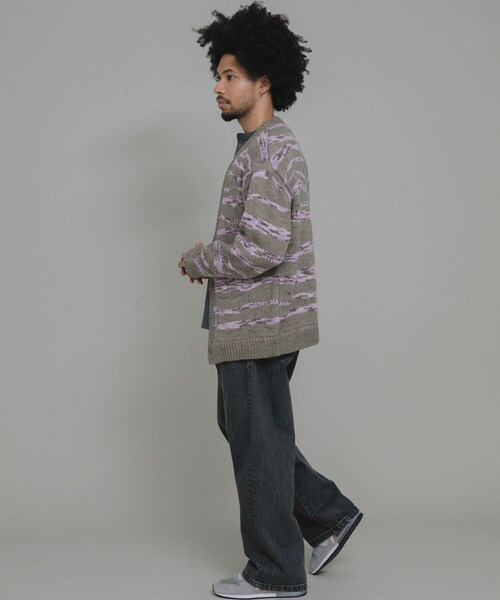 URBAN RESEARCH Sonny Label（アーバンリサーチサニーレーベル）の「ウール混スペースダイニットカーディガン（カーディガン/ボレロ・メンズ・ブラック/ネイビー/ベージュ・M/L）」の18枚目の写真