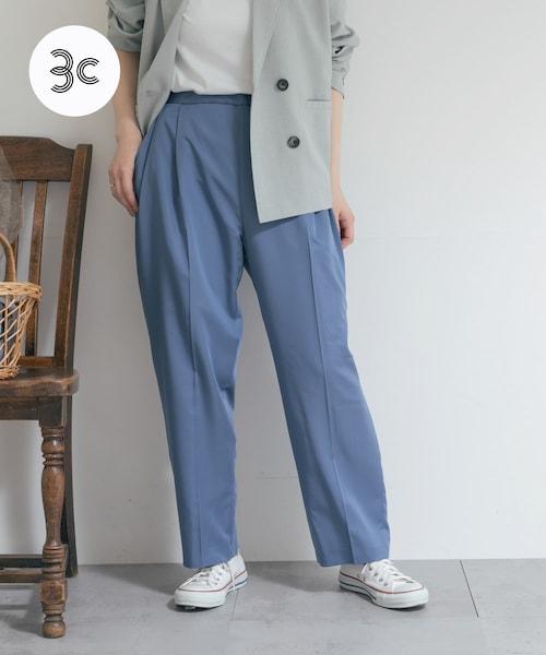 THE GOODLAND MARKET（ザグッドランドマーケット）の「『別注』MIDIUMISOLID×TGM　Center press pants（その他パンツ・レディース・C.Gray/Blue/l.Beige・one）」の3枚目の写真