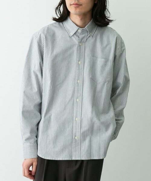 URBAN RESEARCH Sonny Label（アーバンリサーチサニーレーベル）の「抗菌オックスボタンダウン長袖シャツ（シャツ/ブラウス・メンズ・ホワイト/ネイビー/オフストライプ/ギンガムチェック/サックス/グレー・S/M/L/XL）」の15枚目の写真