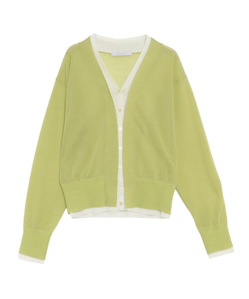 ELENDEEK（エレンディーク）の「COLOR LAYERED SHEER CD（ニット/セーター・レディース・オフホワイト/チャコールグレー/ライム/ベージュ・F）」の4枚目の写真