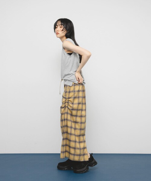 KBF（ケイビーエフ）の「サイドデザインチェックスカート（スカート・レディース・BLACK/YELLOW/BLUE・one）」の17枚目の写真