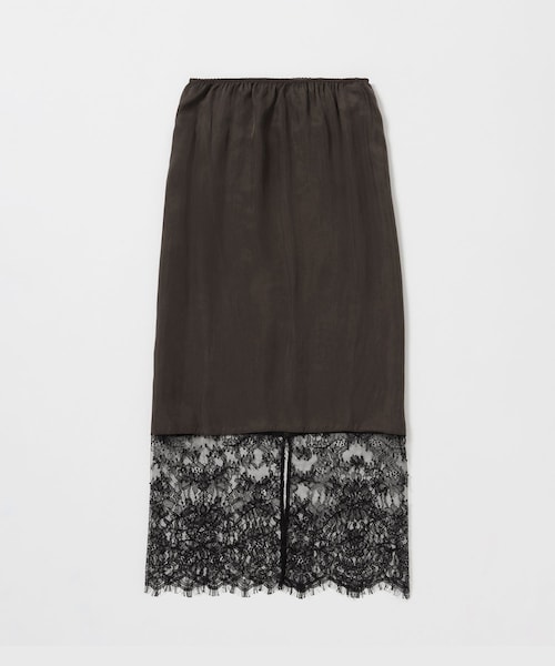 ADAM ET ROPE'（アダムエロペ）の「【EMOELLE】キュプラレースイージースカート（スカート・レディース・ダークブラウン/ピンク・F）」の2枚目の写真