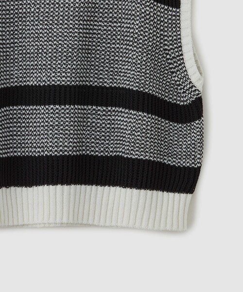 ROPE'（ロペ）の「モノトーン透かし柄ニットベスト（ベスト・レディース・ブラック/オフホワイト・F）」の15枚目の写真