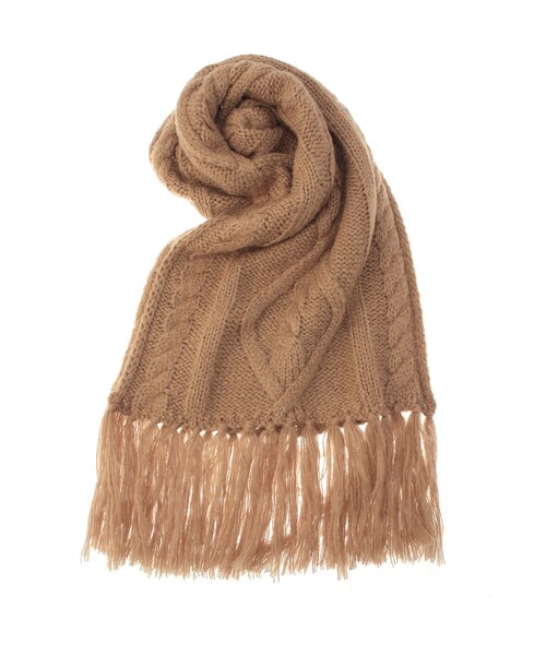 Ungrid（アングリッド）の「ケーブル編みニットマフラー（マフラー・レディース・アイボリー/ベージュ・F）」の4枚目の写真