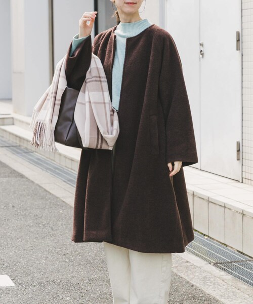 ITEMS URBANRESEARCH（アイテムズ アーバンリサーチ）の「シャーベットカラーコート（テーラードジャケット・レディース・MNT/CREAM/CHOCO・Free）」の14枚目の写真