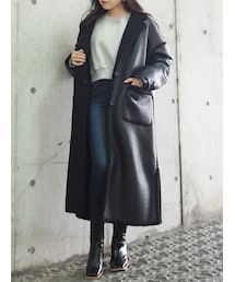 EVRIS | リバーシブルボアロングコート(その他アウター)