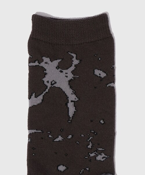 ADAM ET ROPE'（アダムエロペ）の「【BAL/バル】 JACQUARD SOCKS（ソックス/靴下・メンズ・チャコール/ホワイト・F）」の4枚目の写真