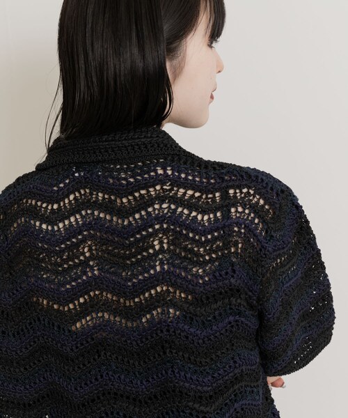 THE GOODLAND MARKET（ザグッドランドマーケット）の「米富繊維　ZIGZAG SUKASHI KNIT PULLOVER（ニット/セーター・レディース・64BLACK/02RED/40IVORY・FREE）」の8枚目の写真