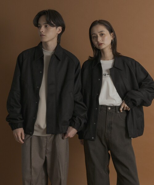 SENSE OF PLACE by URBAN RESEARCH(センスオブプレイスバイアーバンリサーチ)の「『ユニセックス』ツイルスエードタッチZIPブルゾン(ブルゾン・メンズ・BLACK/BROWN/GREEN・M/L)」の1枚目の写真