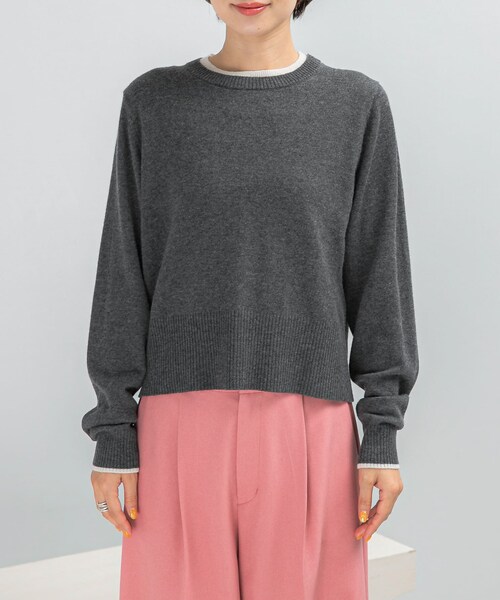 URBAN RESEARCH ROSSO（アーバンリサーチロッソ）の「カシミヤ混バイカラーコンパクトニット（ニット/セーター・レディース・OFF×ORG/GRAY×OFF/RED×OFF/NAVY×SAX・Free）」の17枚目の写真