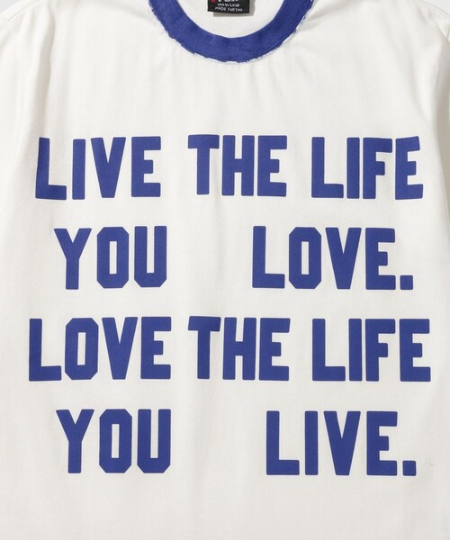 ADAM ET ROPE'(アダムエロペ)の「【RICE NINE TEN/ライス ナイン テン】HAND PRINT RINGER T-SHIRT(Tシャツ/カットソー・メンズ・グレー/ホワイト/クリーム・1/2)」の10枚目の写真