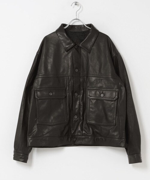 URBAN RESEARCH(アーバンリサーチ)の「A LEATHER TRUCKER JACKET(その他アウター・メンズ・BLACK LUXE・M/L)」の8枚目の写真