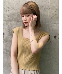 MURUA | バックオープンアシメニットタンク(タンクトップ)