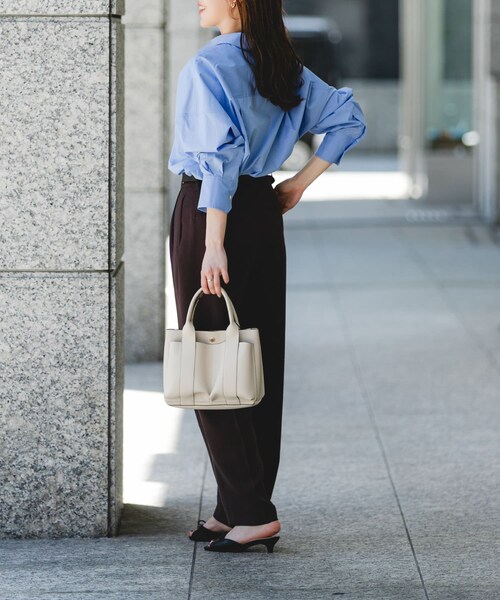 RODE SKO（ロデスコ）の「プチダブルポケットトートバッグ（トートバッグ・レディース・BEIGE/BLACK/MILK/GRAY/MINT/APRICOT/DARK BROWN・one）」の12枚目の写真