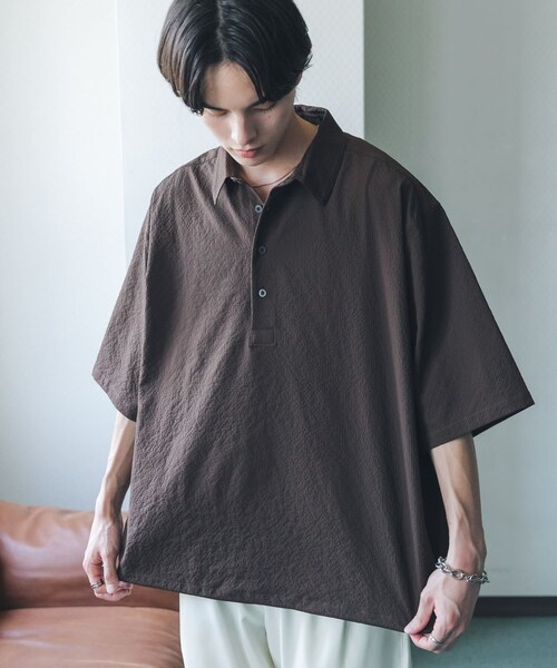SENSE OF PLACE by URBAN RESEARCH(センスオブプレイスバイアーバンリサーチ)の「ルーズドロストプルオーバーシャツ(シャツ/ブラウス・メンズ・BROWN/GREEN/NAVY CHECK・M/L)」の9枚目の写真