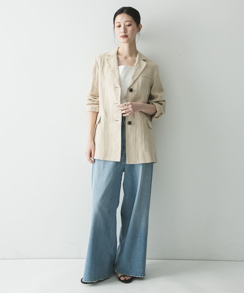 URBAN RESEARCH（アーバンリサーチ）の「オックスリネンテーラードジャケット（テーラードジャケット・レディース・L.BEIGE/L.PINK・Free）」の10枚目の写真