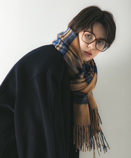 URBAN RESEARCH（アーバンリサーチ）の「ウールカシミヤストール（ストール/ショール・レディース・IVORY/RED/BEIGECHECK/GREENCHECK・-）」の18枚目の写真