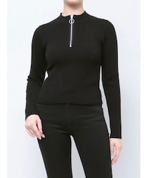 MURUA | ハーフジップリブニット(ニット/セーター)