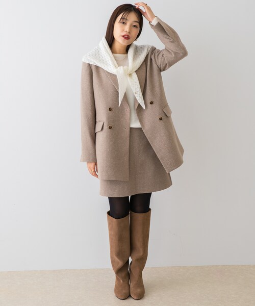 URBAN RESEARCH ROSSO（アーバンリサーチロッソ）の「F by ROSSO　ヘリンボンネップツイードジャケット（テーラードジャケット・レディース・BEIGE/GRAY・Free）」の21枚目の写真