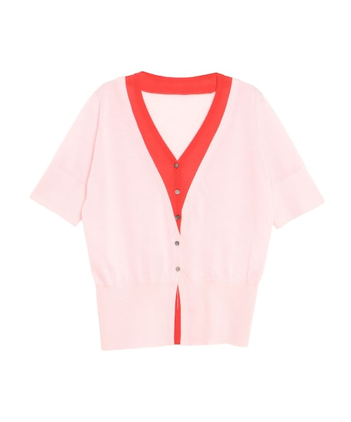 ELENDEEK(エレンディーク)の「COLOR LAYERED HALF SLEEVES KT(ニット/セーター・レディース・チャコールグレー/ピンク/ベージュ・F)」の11枚目の写真